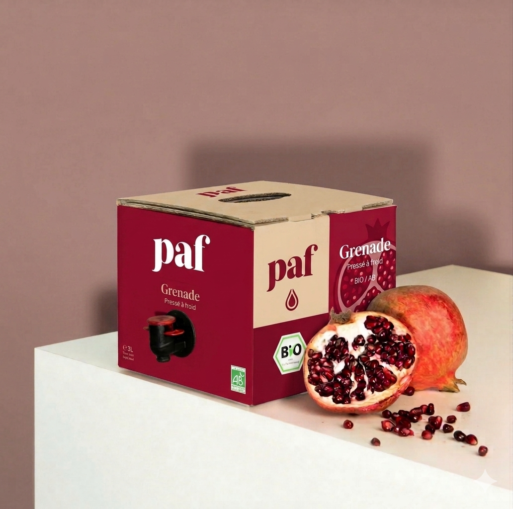 Grenade PAF — Bag-in-Box format 3L de jus de grenade bio pressé à froid